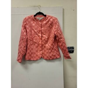 Anne Crimmins Forum Collections Silk Jacket Womens Size 12 Coral Pink Blazer‎
